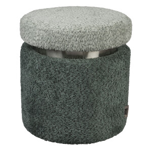 Dutchbone Poef 'Sen' Bouclé, kleur Groen