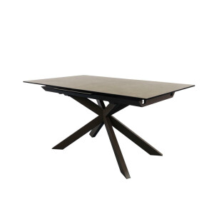 Kave Home Uitschuifbare Eettafel 'Atminda' Keramiek, 160-210 x 90cm, kleur Bruin
