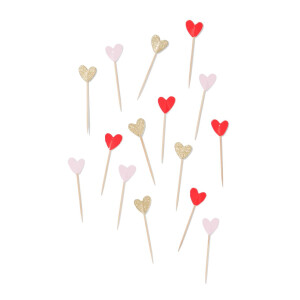 HEMA HEMA Cocktailprikker 9cm Hartjes - 15 Stuks (rood)