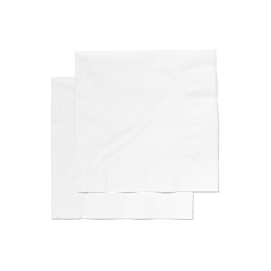 HEMA HEMA Servetten - 33 X 33 - Papier - Wit - 20 Stuks