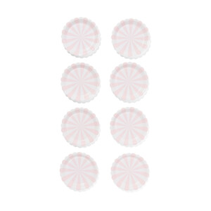 HEMA HEMA Gebaksbordje Lichtroze Streep 8 Stuks (roze)