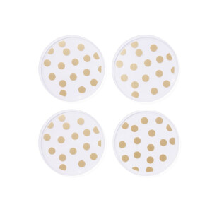 HEMA HEMA Herbruikbare Bordjes Stip Goud 4 Stuks