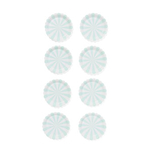 HEMA HEMA Gebaksbordje Lichtblauwe Streep 8 Stuks (blauw)
