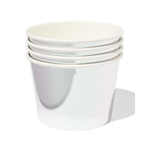 HEMA HEMA Bakje 450ml Papier Zilver - 4 Stuks (zilver)