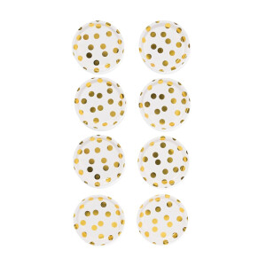 HEMA HEMA Papieren Bord Ø22.5cm Gouden Stippen - 8 Stuks (goud)