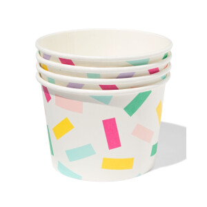 HEMA HEMA Bakjes 450ml Papier Confetti - 4 Stuks (multicolor)