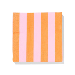 HEMA HEMA Servetten 33x33cm Papier Strepen - 20 Stuks (roze)