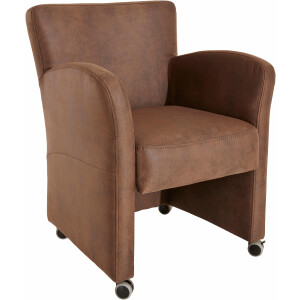 exxpo - sofa fashion Fauteuil Cortado, loungestoel op wielen, smalle armleuningen, comfortabel