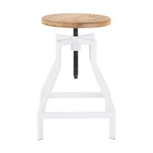 Lage draaibare kruk wit - in hoogte verstelbaar
