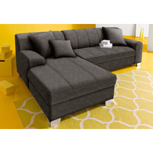 INOSIGN Hoekbank Turah incl. sierkussens, modern doorgestikt, ook in leer naar keuze met slaapfunctie, bedbank, bxdxh: 239x152x75 cm, l-model