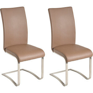 MCA furniture Vrijdragende stoel Arco Stoel overtrokken met echt leer, belastbaar tot 130 kg (2 stuks)