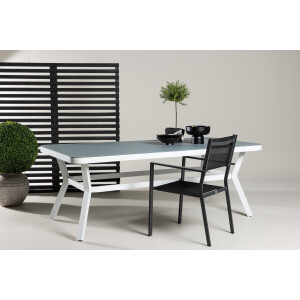 Nohr Tuintafel 'Sauel' Glas, 200 x 100cm, kleur Wit