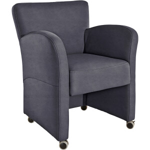 exxpo - sofa fashion Fauteuil Cortado, loungestoel op wielen, smalle armleuningen, comfortabel