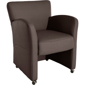 exxpo - sofa fashion Fauteuil Cortado, loungestoel op wielen, smalle armleuningen, comfortabel