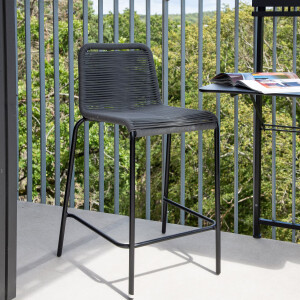 Nohr Outdoor Barkruk 'Karlene' kleur Donkergrijs (zithoogte 61cm)