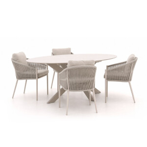 + 15% kassakorting | Bellagio Mineo/Furato ellips 200cm dining tuinset 5-delig - Laagste prijsgarantie!