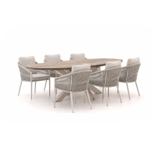+ 15% kassakorting | Bellagio Mineo/ROUGH-Y Ellips 240cm dining tuinset 7-delig - Laagste prijsgarantie!