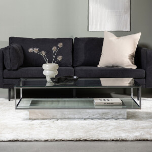 Nohr Salontafel 'Sheema' Glas, 130 x 60cm, kleur Zilver