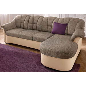 DOMO collection Hoekbank Flores slaapbank, B/D/H: 233/142/86 cm, L-vorm naar keuze met slaapfunctie, naar keuze met binnenvering, ook in leer