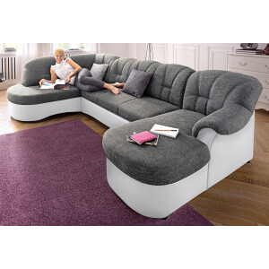 DOMO collection Zithoek Flores ook in leren bekleding, B/D/H: 293/180/86 cm, U-vorm (3 stuks)