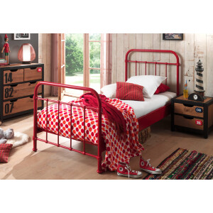 Vipack Kinderledikant Metalen bed, tienerbed, 1-persoons met lattenbodem