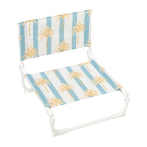 Strandstoeltje palmboom - blauw/wit - 41x39x39 cm