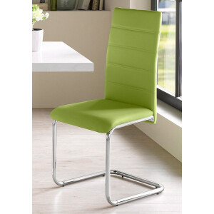 INOSIGN Vrijdragende stoel Adora (2 of set van 4) bekleding in imitatieleer, verchroomd metalen frame (set)