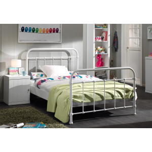 Vipack Kinderledikant Metalen bed, tienerbed, 1-persoons met lattenbodem
