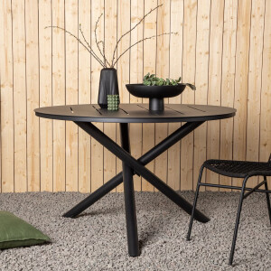 Nohr Ronde Tuintafel 'Markeshia' 120cm, kleur Zwart