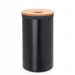 Brabantia wasbox met kurken deksel (60 liter) Zwart