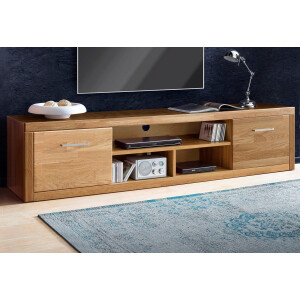 Home affaire Tv-meubel Logo,200cm breit,42 cm tief, Fronten Massivholz, Kabeldurchführung Breedte 200 cm