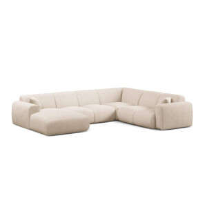 Modulaire hoekbank Molino rechts bouclé | Micadoni Home