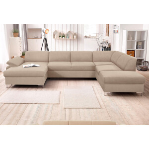 DOMO collection Zithoek Santana U-vorm optioneel met bedfunctie, u-vorm