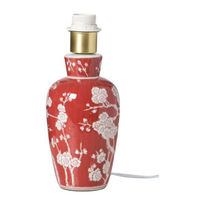 Lampvoet bloemen - rood -ø22x30.5 cm