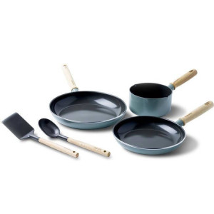 Greenpan Pannenset met Keukenhulpjes Mayflower - 3 delige set