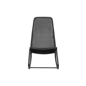 WOOOD WOOOD Schommelstoel Buiten Tom - Rattan - Zwart - 97x51x95