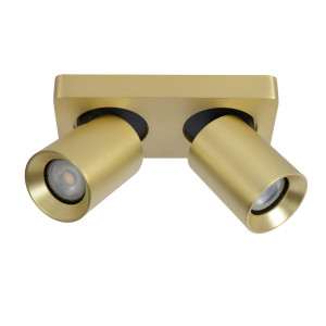 Lucide Lucide NIGEL - Plafondspot - LED Dim to warm - GU10 - 2x5W 2200K/3000K - Mat Goud / Messing