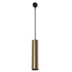 Lucide TRACK FLORIS Hanglamp - 1-fase Railsysteem / Railverlichting - 1xGU10 - Mat Goud / Messing (Uitbreiding)