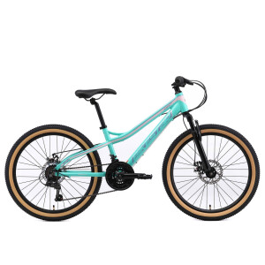 BikeStar hardtail MTB kinderfiets 24 inch turquoise /wit, 21 speed