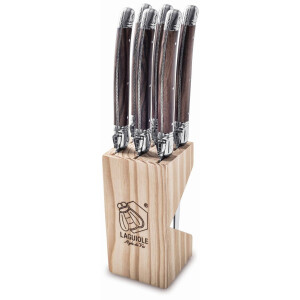 Laguiole Style de Vie Steakmessen Premium Line Dark Wood - 6 stuks