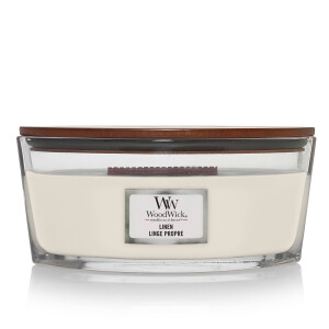 WoodWick geurkaars Linen Ellipse