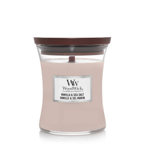 WoodWick geurkaars Vanilla & Sea Salt Medium