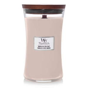 WoodWick geurkaars Vanilla & Sea Salt Large