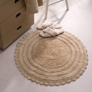 NOUS Living ronde badmat beige (72x72 cm)