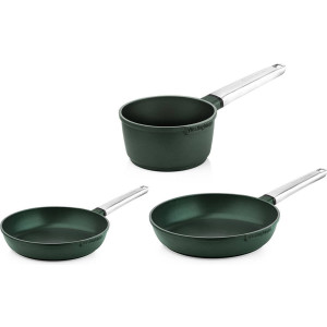 Westinghouse Pannenset Performance (Koekenpan ø 24 en 28 cm + Steelpan ø 18 cm) - Groen - Inductie en alle andere warmtebronnen