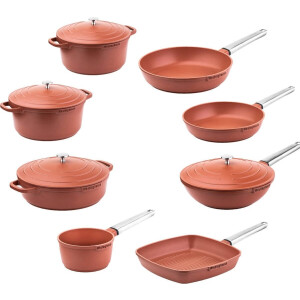 Westinghouse Pannenset Performance - Rood - 8 pannen - Complete pannenset - Inductie en alle andere warmtebronnen