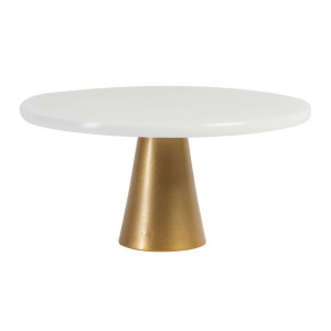 Jay Hill Taartplateau Marmer - Wit Goud - ø 25 cm - Hoogte 12 cm