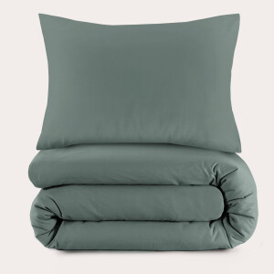 NOUS Kids katoenen dekbedovertrek kinderbed donkergroen (120x150 cm)
