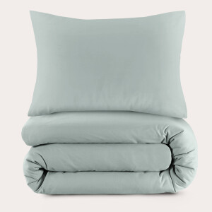 NOUS Living katoenen dekbedovertrek 1 persoons lichtgroen (140x220 cm)