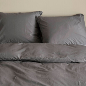 NOUS Living katoenen dekbedovertrek lits-jumeaux antraciet (240x220 cm)